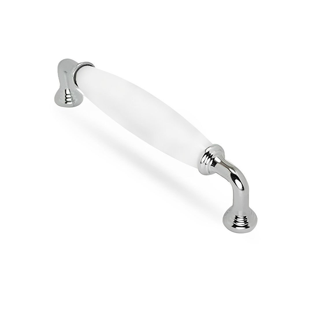Esal Yıldız Krom Düz Beyaz Kulp 96 mm