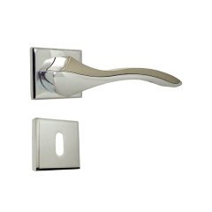 Nobel Bilecik Krom İnox Kare Rozetli Kapı Kolu Oda Kapısı