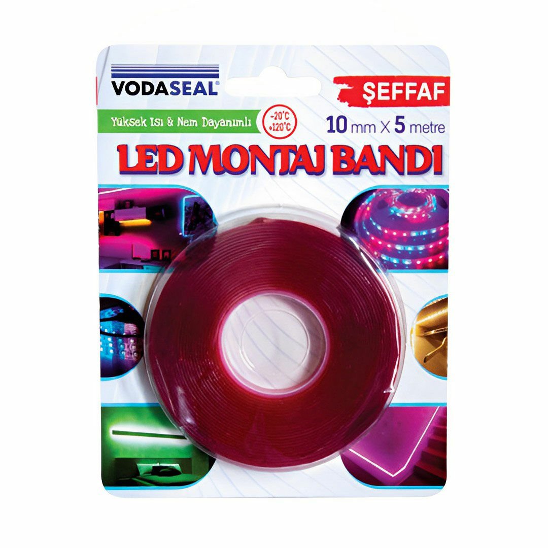 Vodaseal Led Montaj Bandı 10mmx5mt Şeffaf