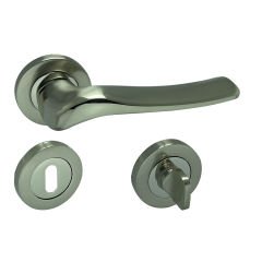 Dooraks Venüs Rozetli Kapı Kolu Nikel Saten Dış Kapısı