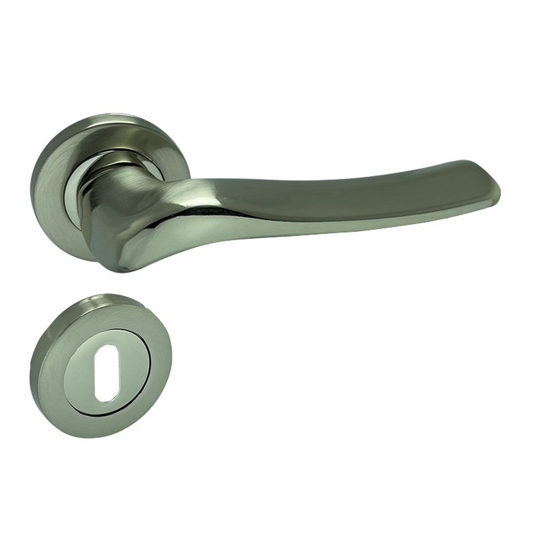 Dooraks Venüs Rozetli Kapı Kolu Nikel Saten Oda Kapısı