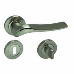 Dooraks Venüs Rozetli Kapı Kolu Nikel Saten Oda Kapısı