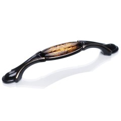 Ventus 2035 Yaldızlı Parlak Siyah Sarı Mobilya Kulp 128 mm