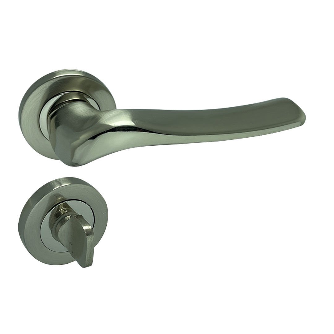 Dooraks Venüs Rozetli Kapı Kolu Nikel Saten Wc Kapısı