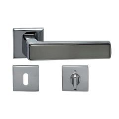 Nobel Amasya Kare Rozetli Kapı Kolu Krom- İnox Dış Kapısı