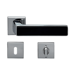 Nobel Amasya Kare Rozetli Kapı Kolu Krom-Matsiyah Oda Kapısı