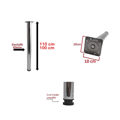 Çağrı Metal Ç:60 Masa Ayağı Krom 110 cm