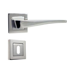 Hira Yasmin Nikel Saten Kare Rozetli Kapı Kolu Oda Kapısı