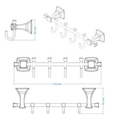 Duxxa Eiffel Set Askılık Krom
