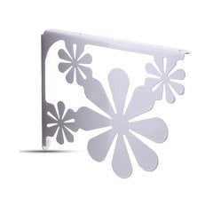 Çiçekli Raf Ayağı 25 cm Beyaz