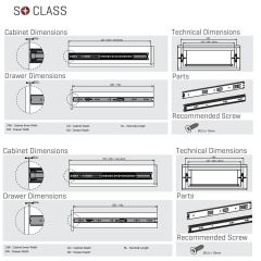 Samet Frenli Teleskopik Mobilya Çekmece Rayı 4,6 cm-55 cm