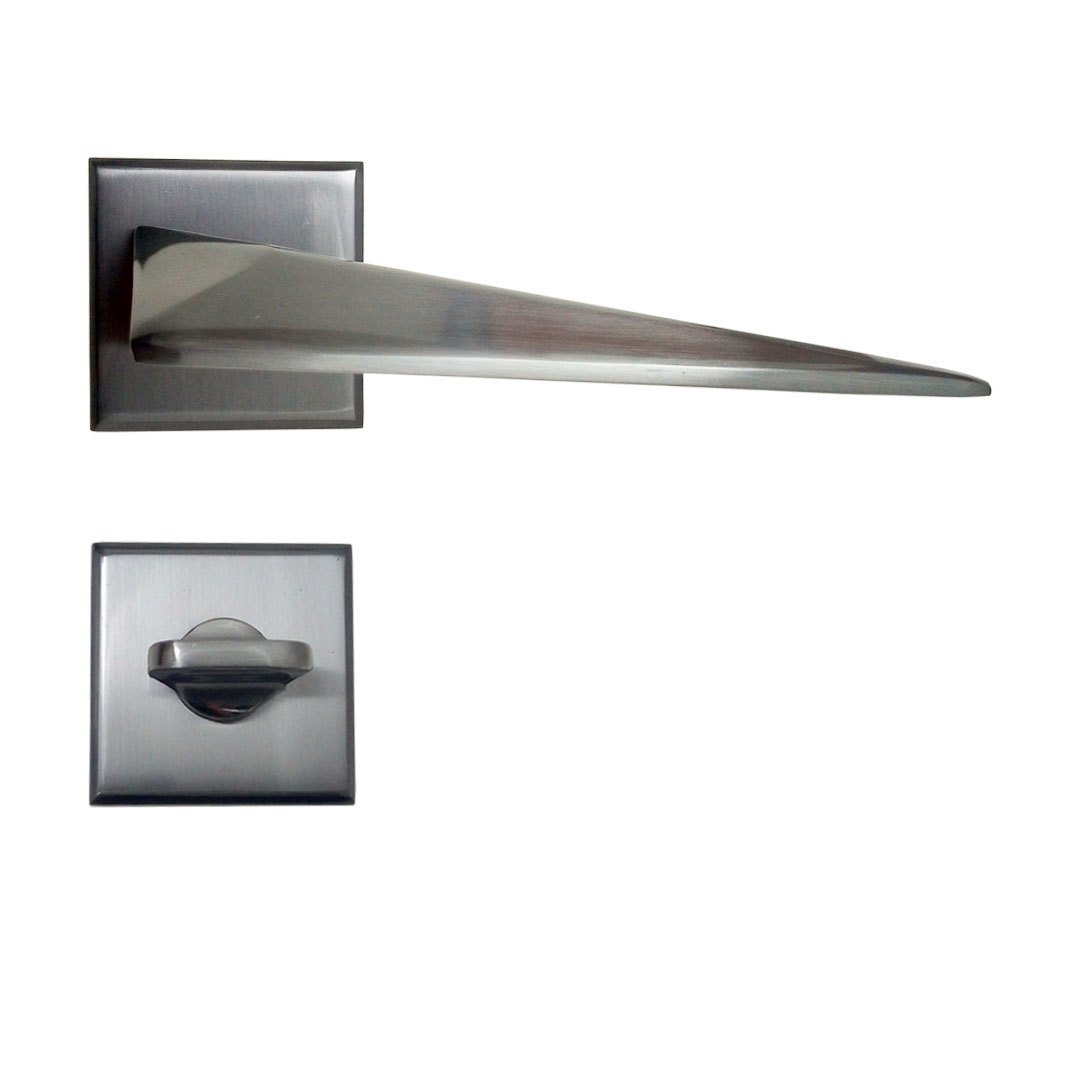 Nobel Bursa Saten Füme Kare Rozetli Kapı Kolu Wc Kapısı