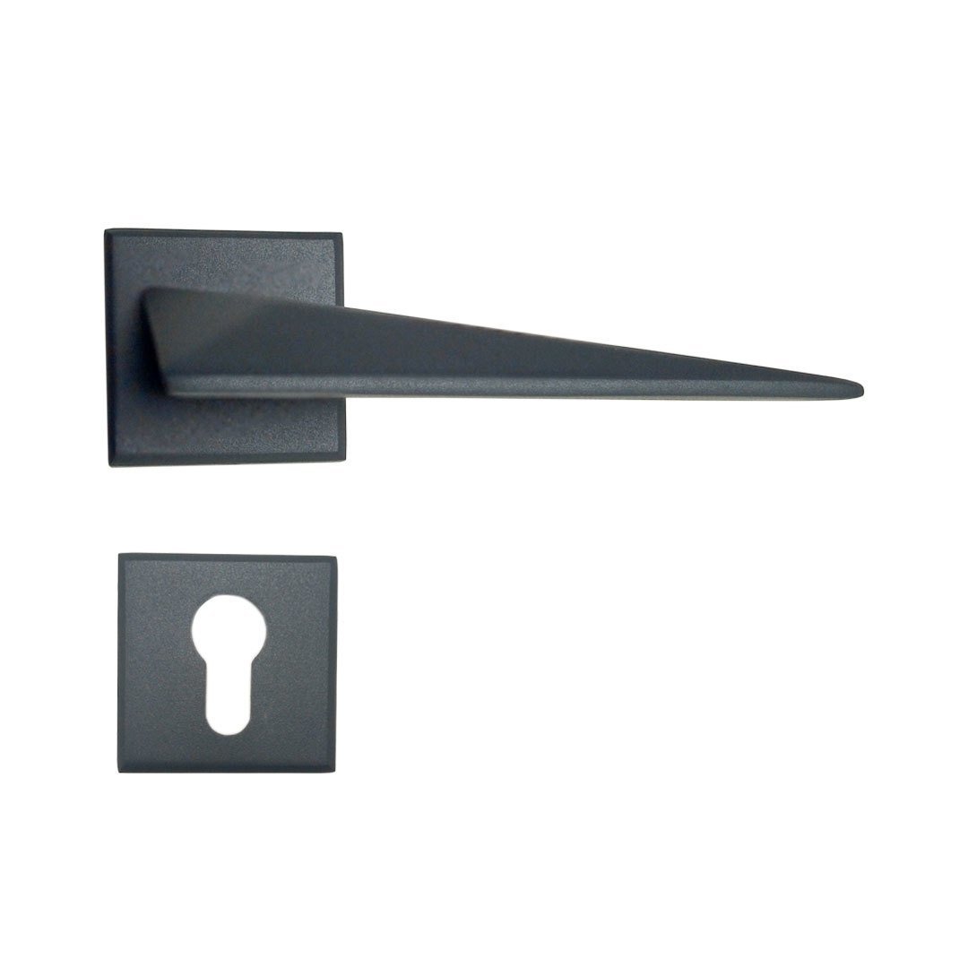 Nobel Bursa Antrasit Kare Rozetli Kapı Kolu Dış Kapısı