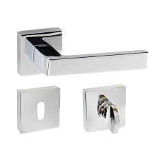 Doğanlar Karma Rozetli Kapı Kolu Krom - Oda Kapısı