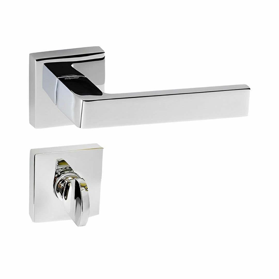 Doğanlar Karma Rozetli Kapı Kolu Krom - Wc Kapısı