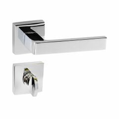 Doğanlar Karma Rozetli Kapı Kolu Krom - Wc Kapısı