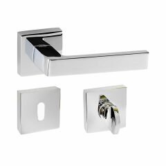 Doğanlar Karma Rozetli Kapı Kolu Krom - Wc Kapısı