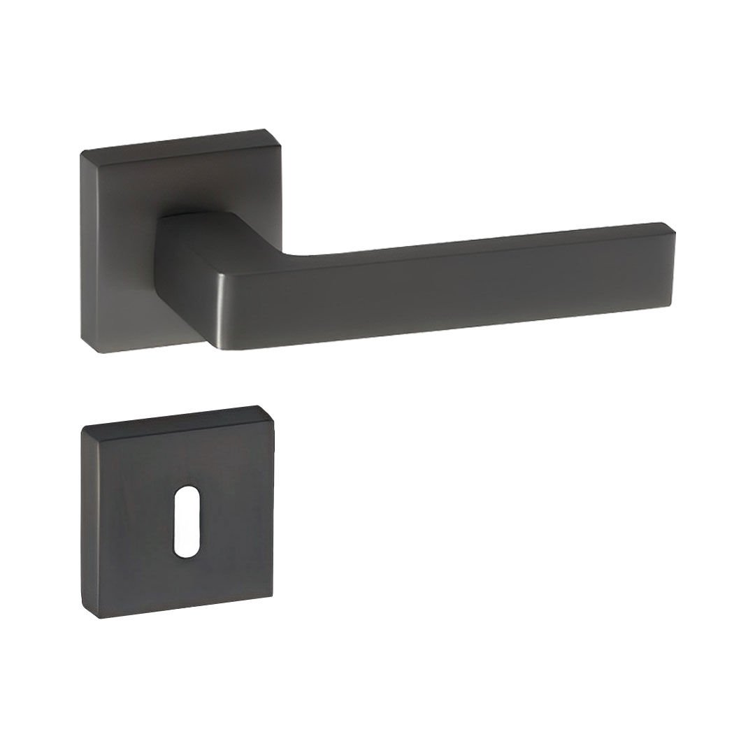 Doğanlar Karma Rozetli Kapı Kolu Antrasit - Oda Kapısı