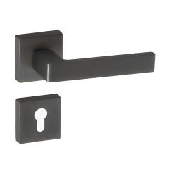 Doğanlar Karma Rozetli Kapı Kolu Antrasit - Wc Kapısı