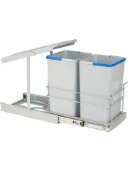 Moderno 12+12 lt Gri  Çöp Kovası
