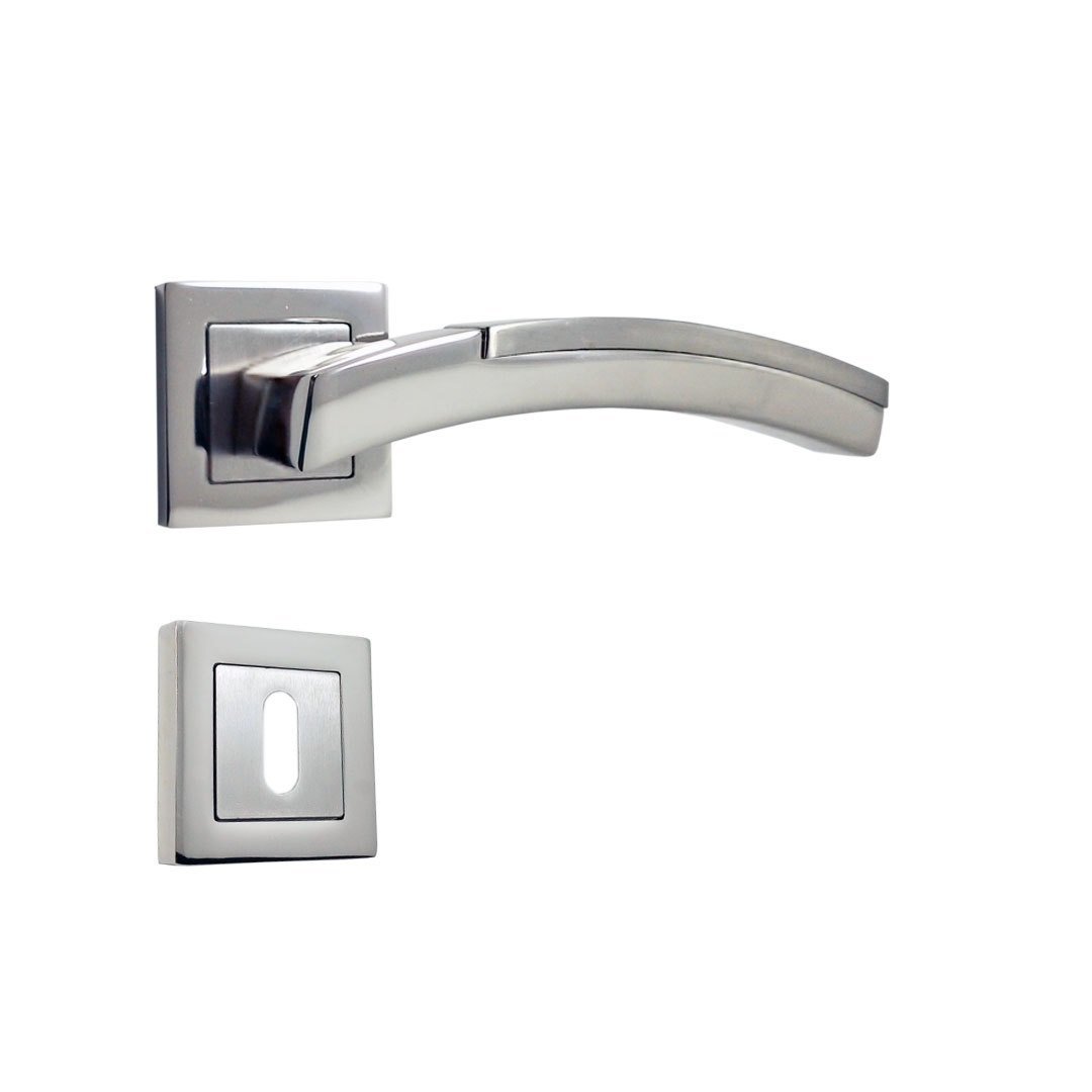 Nobel Balnodi Nikel Saten Kare Rozetli Kapı Kolu Oda Kapısı