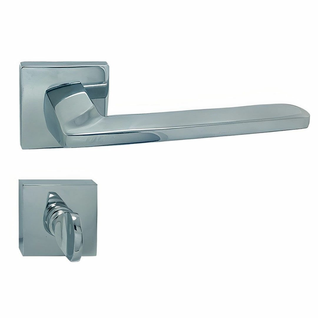 Doğanlar Radya Rozetli Kapı Kolu Krom - Wc Kapısı