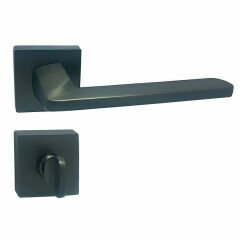 Doğanlar Radya Rozetli Kapı Kolu Antrasit - Wc Kapısı