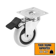 Hts Tablalı Beyaz Mobilya Tekeri 353 - Frenli