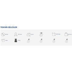Hts Plastik Büyük U Tablalı Mobilya Tekeri 431 - 18 mm için