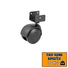 Hts Plastik Büyük U Tablalı Mobilya Tekeri 431 - 18 mm için