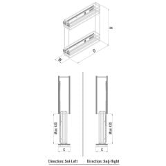 Starax Yandan Raylı Şişelik ve Deterjanlık 2215 / 26 cm