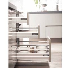 Samet Smart Box Yanaklı Gri Çekmece Rayı Çift Bordür - 40 cm