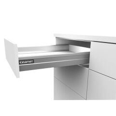 Samet Smart Box Yanaklı Gri Çekmece Rayı Çift Bordür - 40 cm