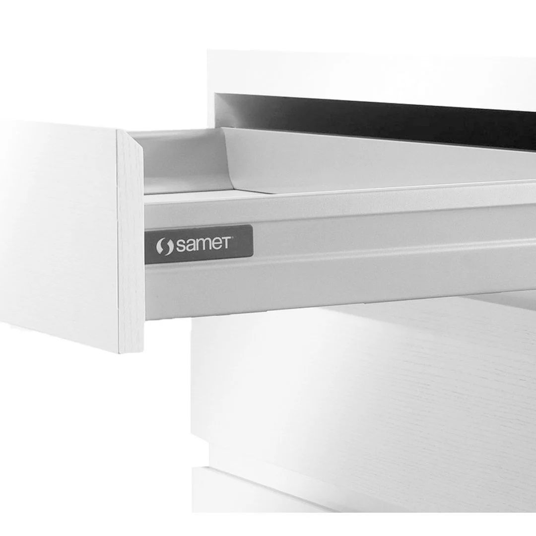 Samet Smart Box Yanaklı Gri Çekmece Rayı Çift Bordür - 50 cm