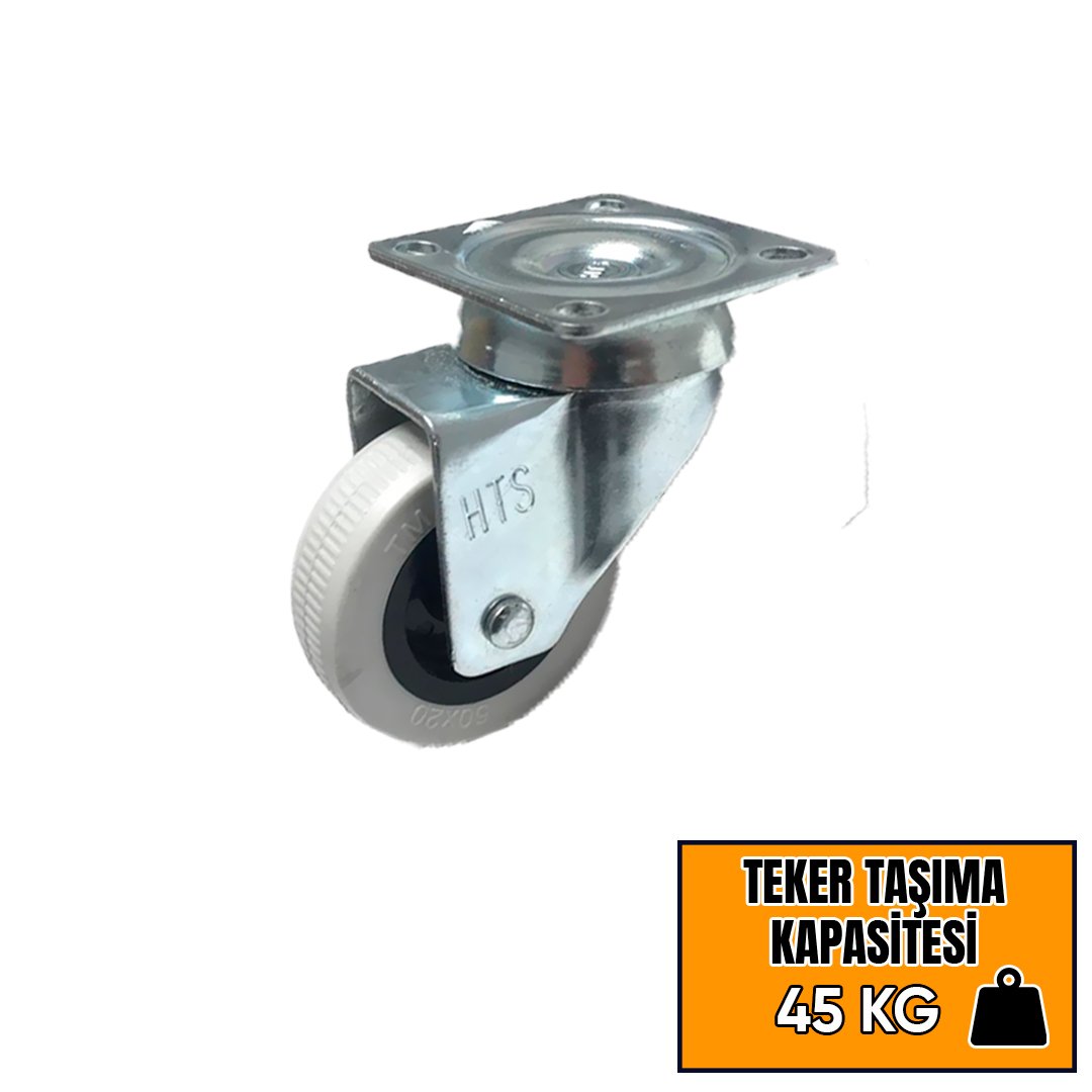 Hts Çift Bilyalı Tablalı Mobilya Tekeri 50 x 20 331 - Frensiz