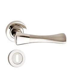 Nobel Pladium Nikel Saten Rozetli Kapı Kolu Wc Kapısı