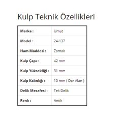 Umut 24-137 Antik Porselen Düğme Kulp