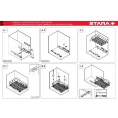 Starax Tandem Raylı Bağımsız Çekmece Sepeti 2336 / 60 cm