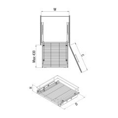 Starax Tandem Raylı Bağımsız Çekmece Sepeti 2336 / 60 cm