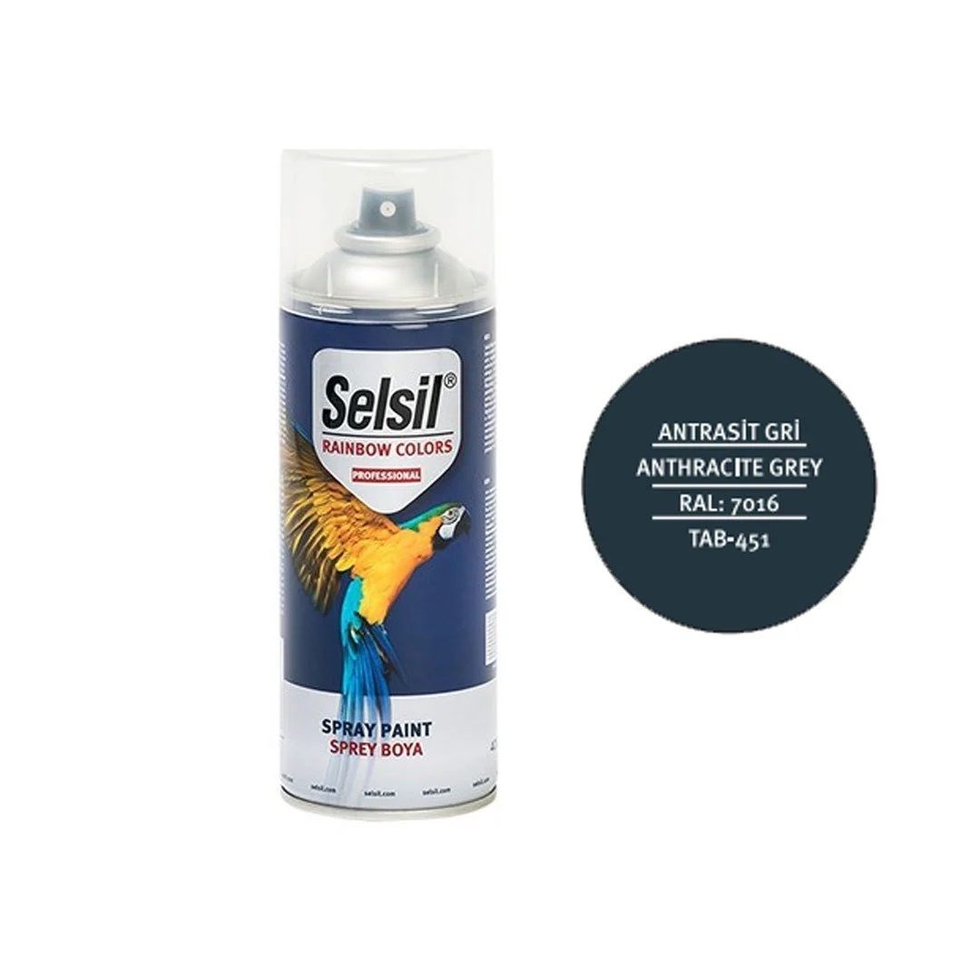 Selsil Rainbow 400 ml Sprey Boya Antrasit Grisi