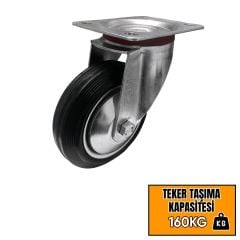 Hts Döner Başlı Tablalı Sanayi Tipi Teker Slb 12,5 cm