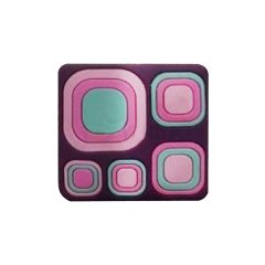 Desenli Çocuk Odası Mobilya Kulp Kare Mor