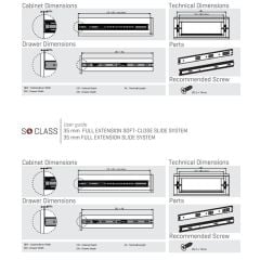 Samet So Class Teleskopik Mobilya Çekmece Rayı 35 - 450 mm