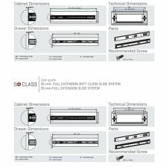 Samet So Class Teleskopik Mobilya Çekmece Rayı 43 - 350 mm