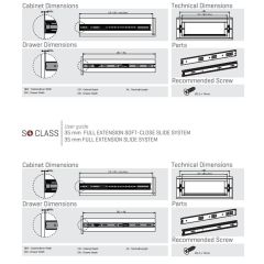 Samet So Class Teleskopik Mobilya Çekmece Rayı 43 - 400 mm