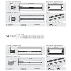 Samet So Class Teleskopik Mobilya Çekmece Rayı 43 - 400 mm