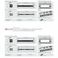 Samet So Class Teleskopik Mobilya Çekmece Rayı 43 - 450 mm