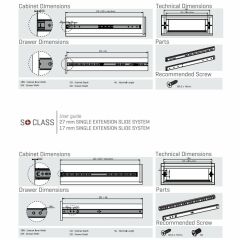 Samet So Class Teleskopik Mobilya Çekmece Rayı 43 - 450 mm