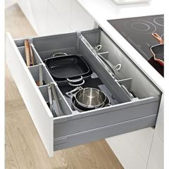 Blum Antaro Gri Çekmece Rayı Tek Bordürlü Alçak - 40 cm