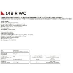 Kale Kilit Oval Wc Kapı Kilidi - 149R-45 mm / Sarı
